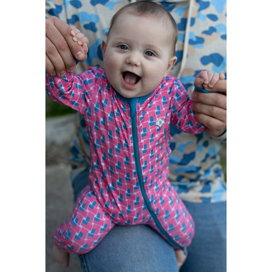 Baby Zip Up Onesie- American Flag