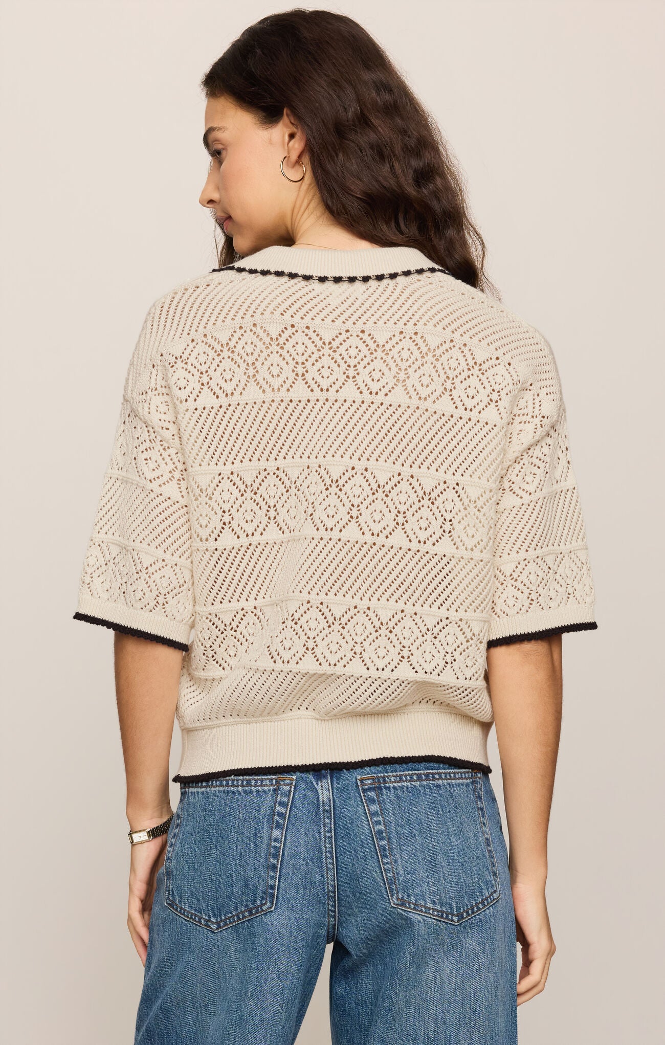 Denman Crochet Sweater Polo