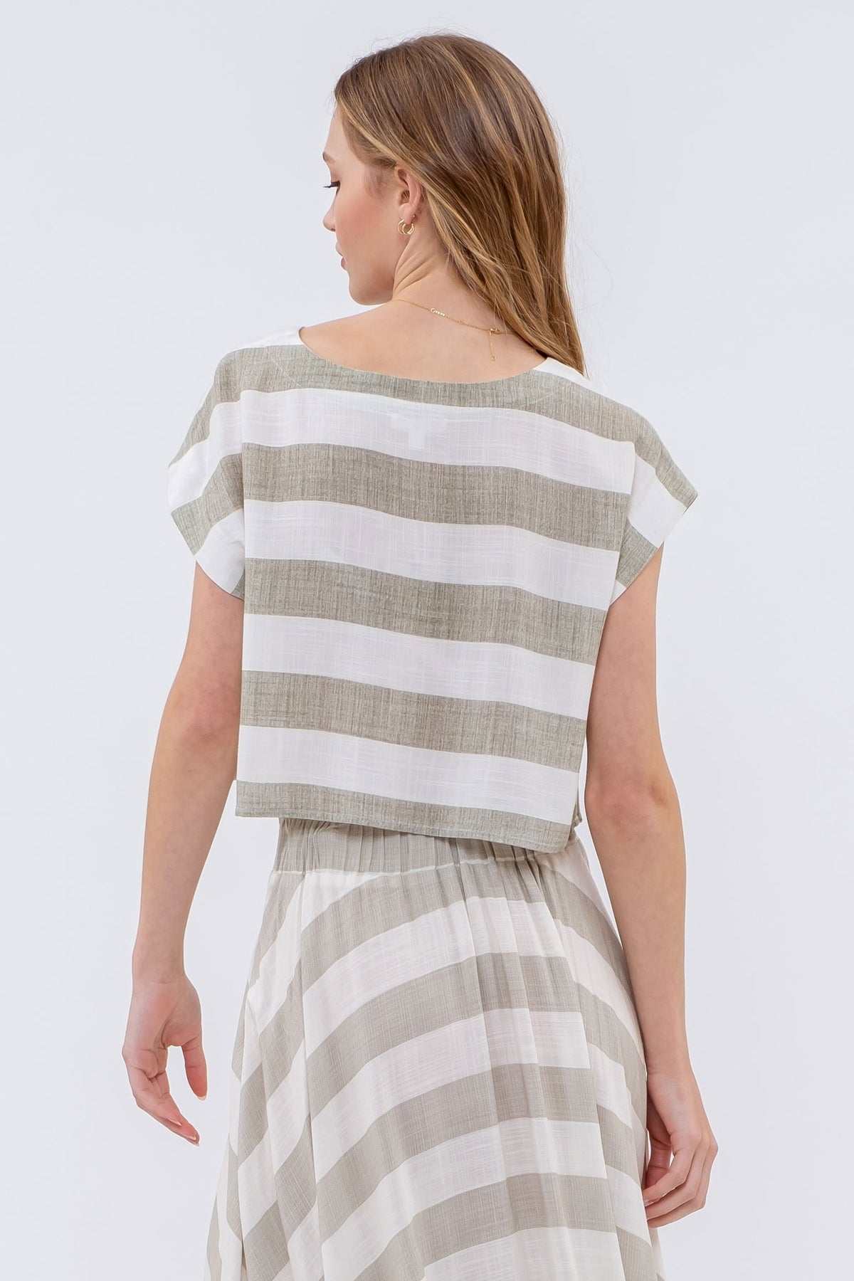 "Spring Fling" Wide Cropped Top- Sage