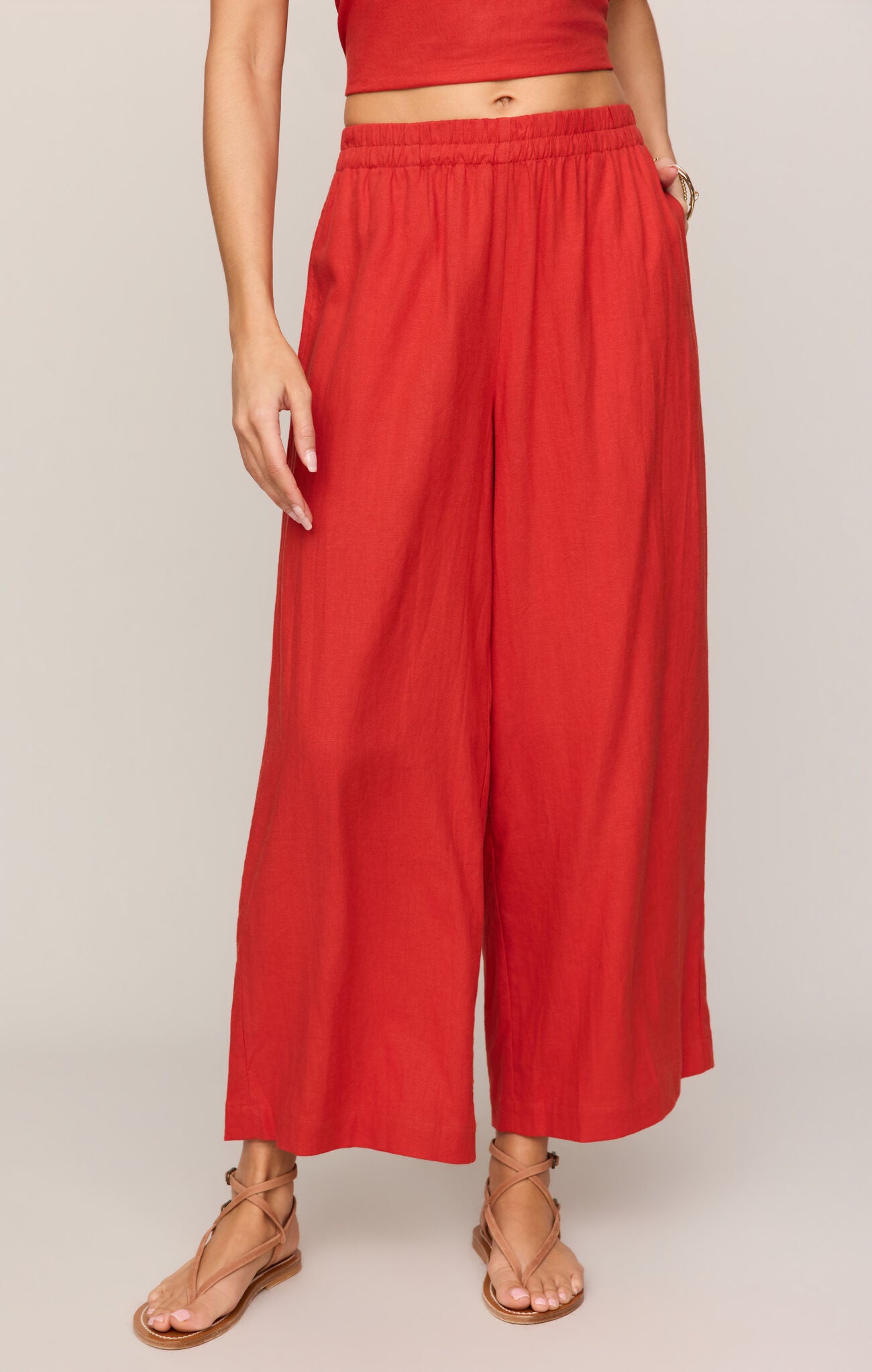 Scout Linen Pant - Chili Pepper Red