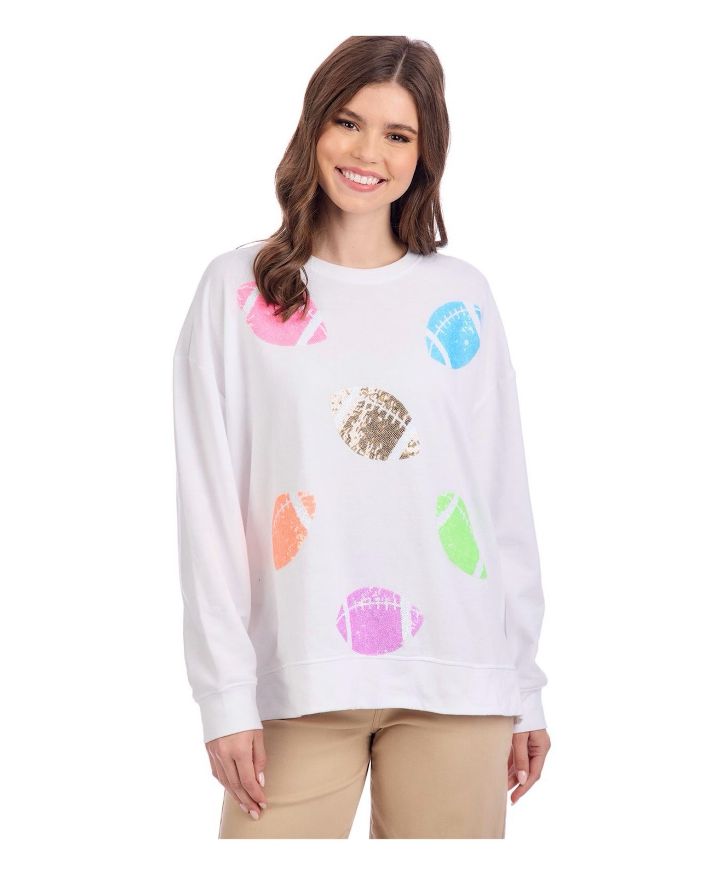 Football White Sweatshirt