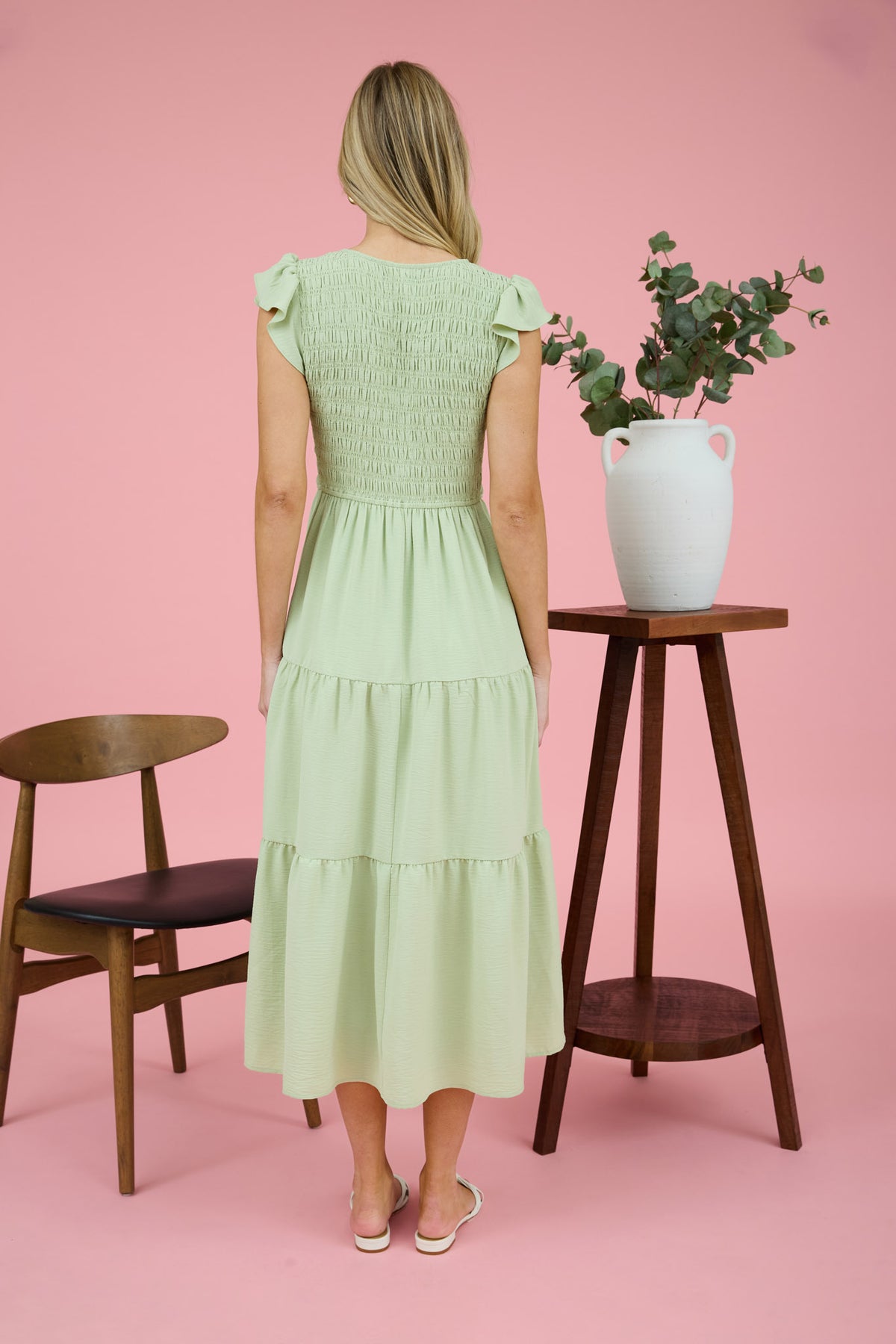 "Sage Kisses" Midi Dress