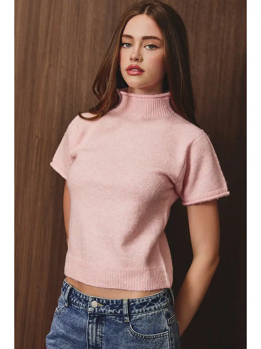 Sweet Days Pink Mock Sweater
