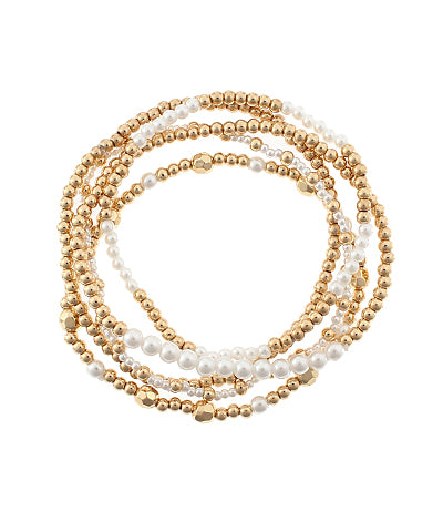 Pearl Beaded Stack Bracelet
