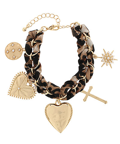 Scarf Heart Charm Bracelet
