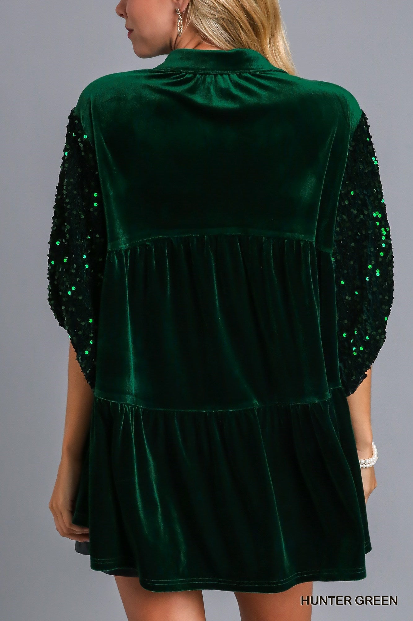 Velvet Sequins Tiered Tunic
