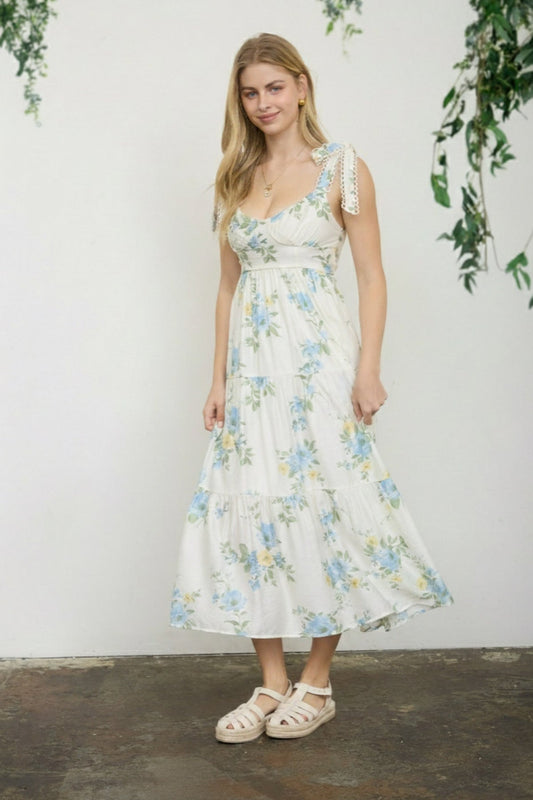 Tiered Floral Midi Dress