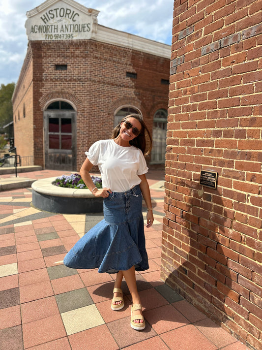 "Cool and Calm" Puff Sleeve Top