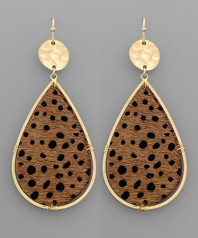 Cheetah Teardrop Earrings