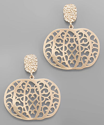 Pumpkin Filigree Earrings
