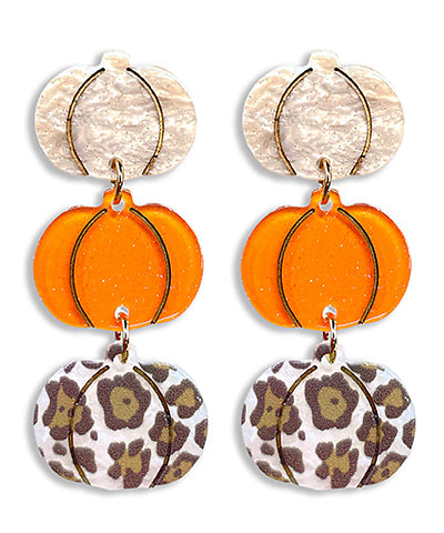 3 Pumpkin Dangle Earring