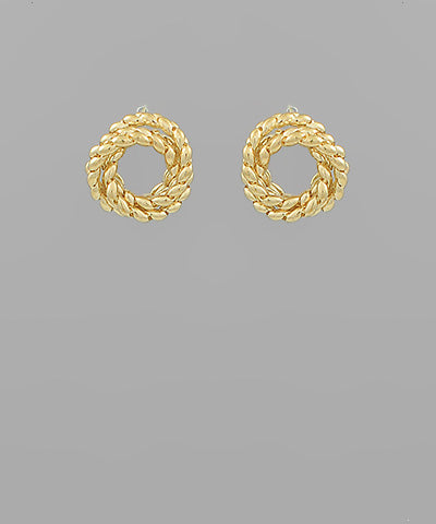 Poshture Finds Brass Rope Textured Knot Earrings