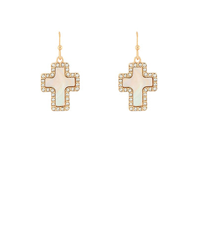 Rhinestone Cross Earrings