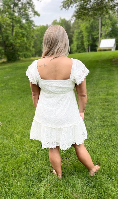 Blu Pepper® Dainty Ruffle Mini Dress - White