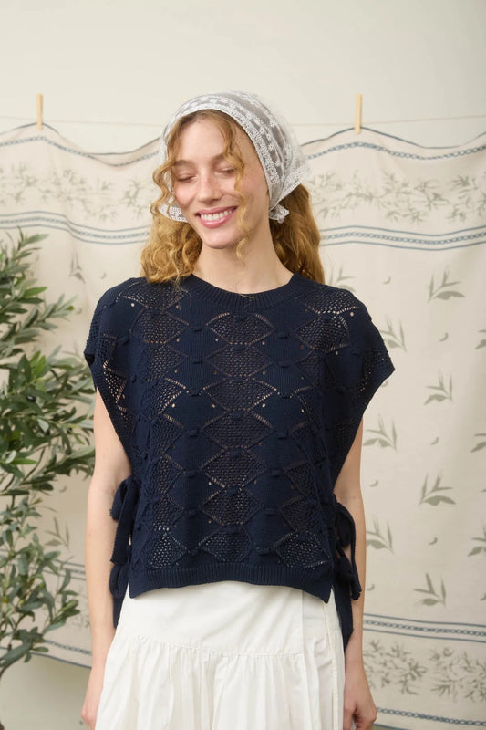 Clip Dot Crochet Sweater