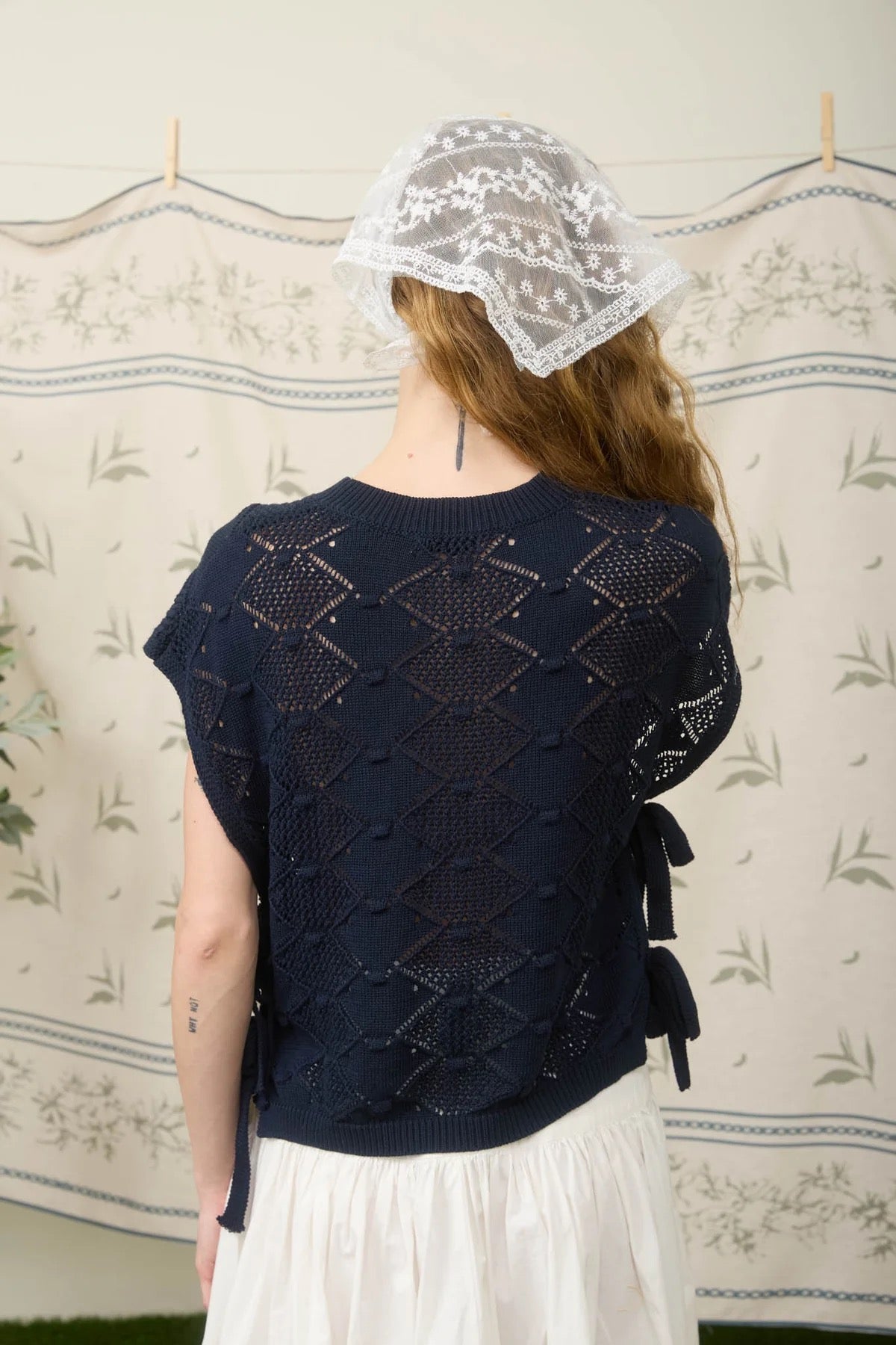 Clip Dot Crochet Sweater