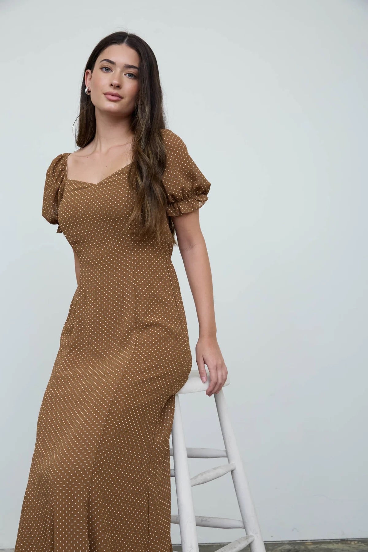 Wandering Polka Dot Midi Dress