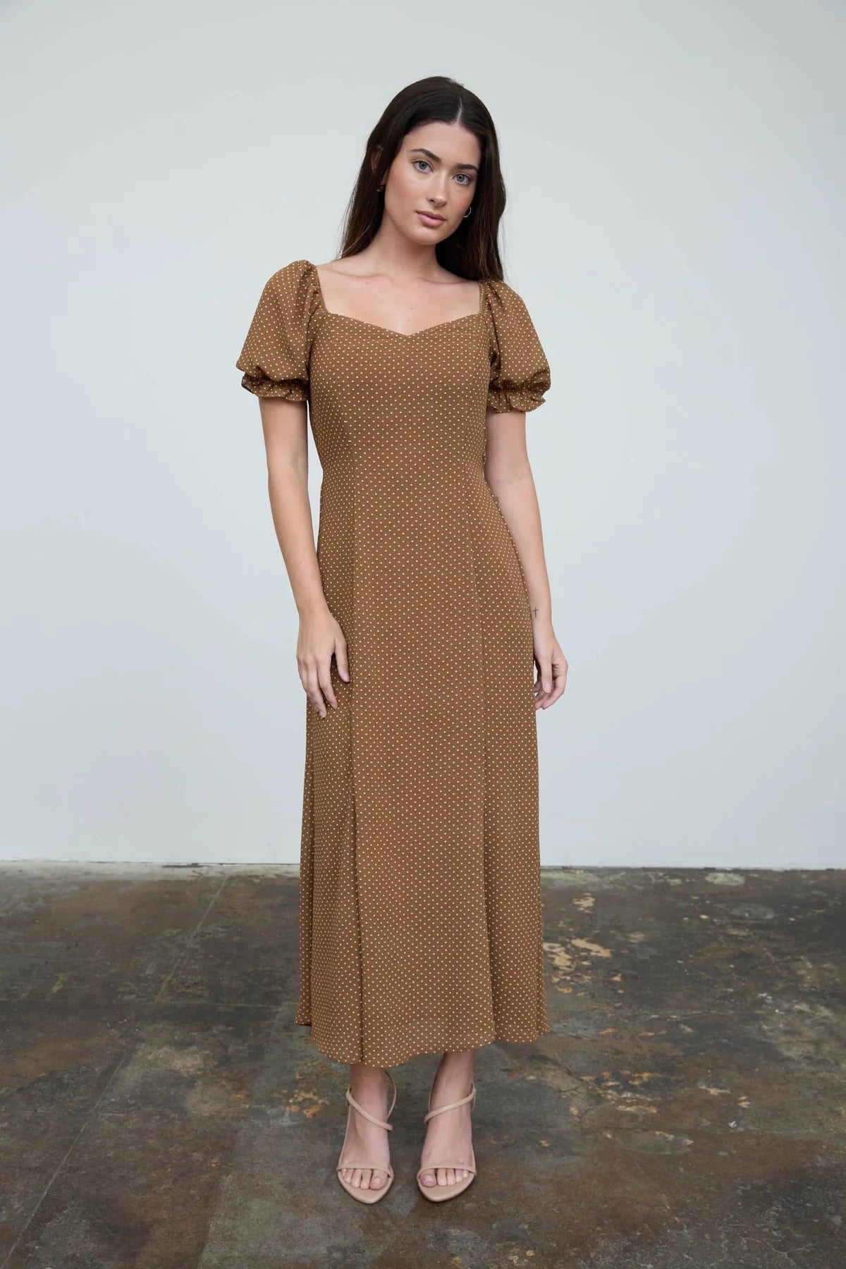 Wandering Polka Dot Midi Dress