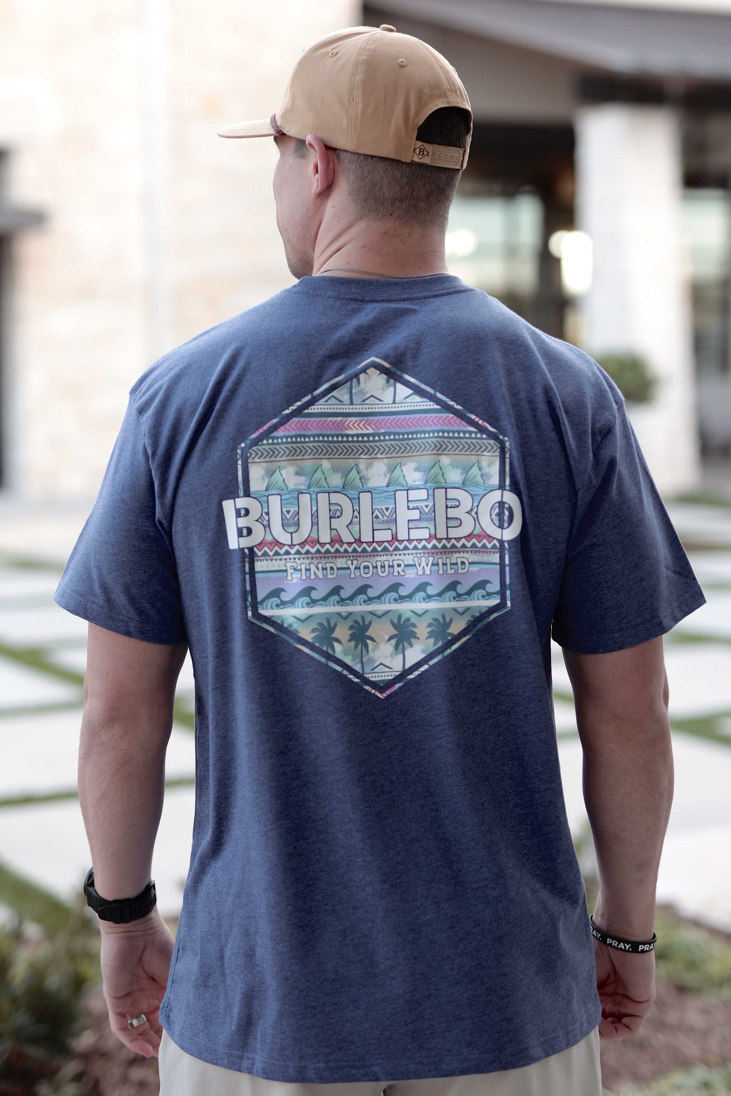 Burlebo Short Sleeve Tee- Palms and Fins Logo