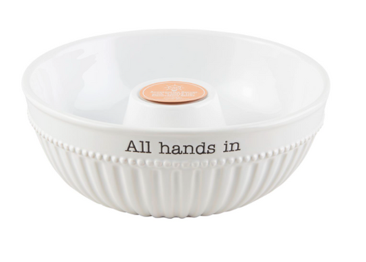 MudPie "All Hands In" Serving Bowl