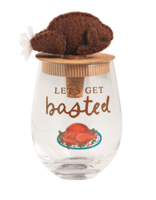 Thanksgiving Wine Glass & Stopper