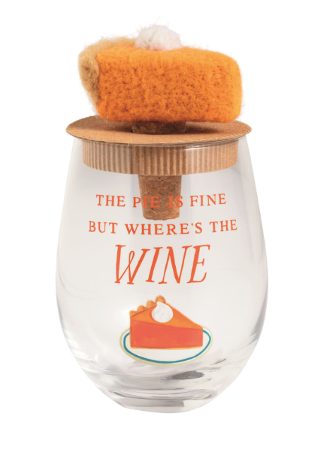 Thanksgiving Wine Glass & Stopper