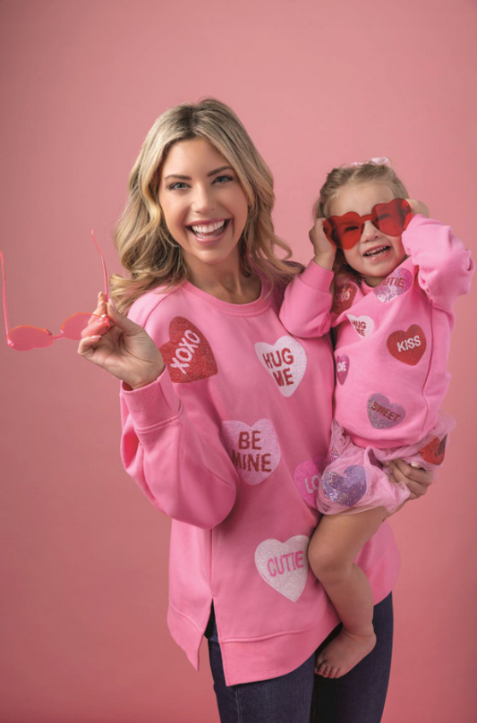 Youth Heart Sequin Sweatshirt