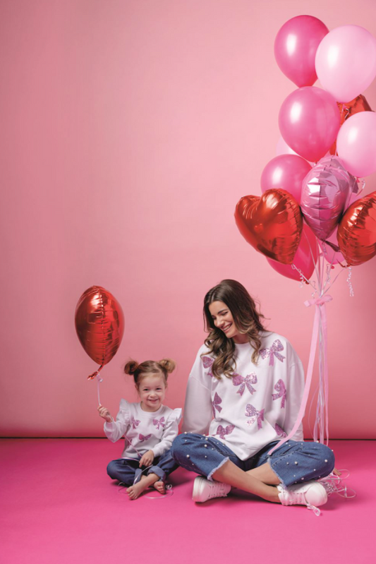 Youth Bow Sequin Sweatshirt