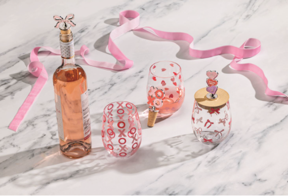 Valentine's Wine Glass and Stopper