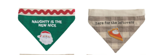 Multi Holiday Reversible Pet Bandanas