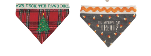 Multi Holiday Reversible Pet Bandanas