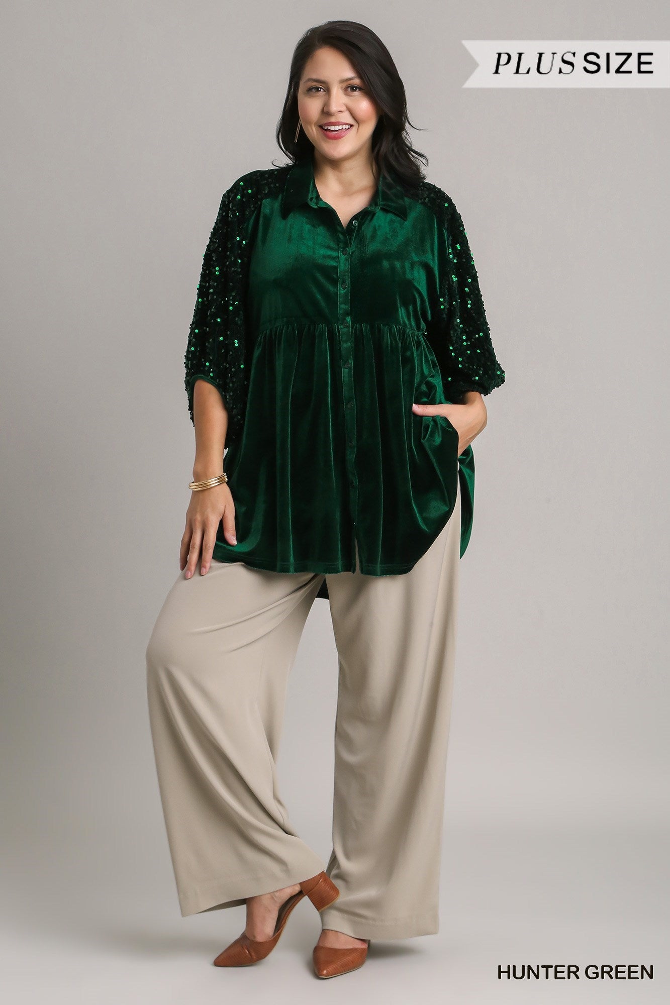 Velvet Sequins Tiered Tunic
