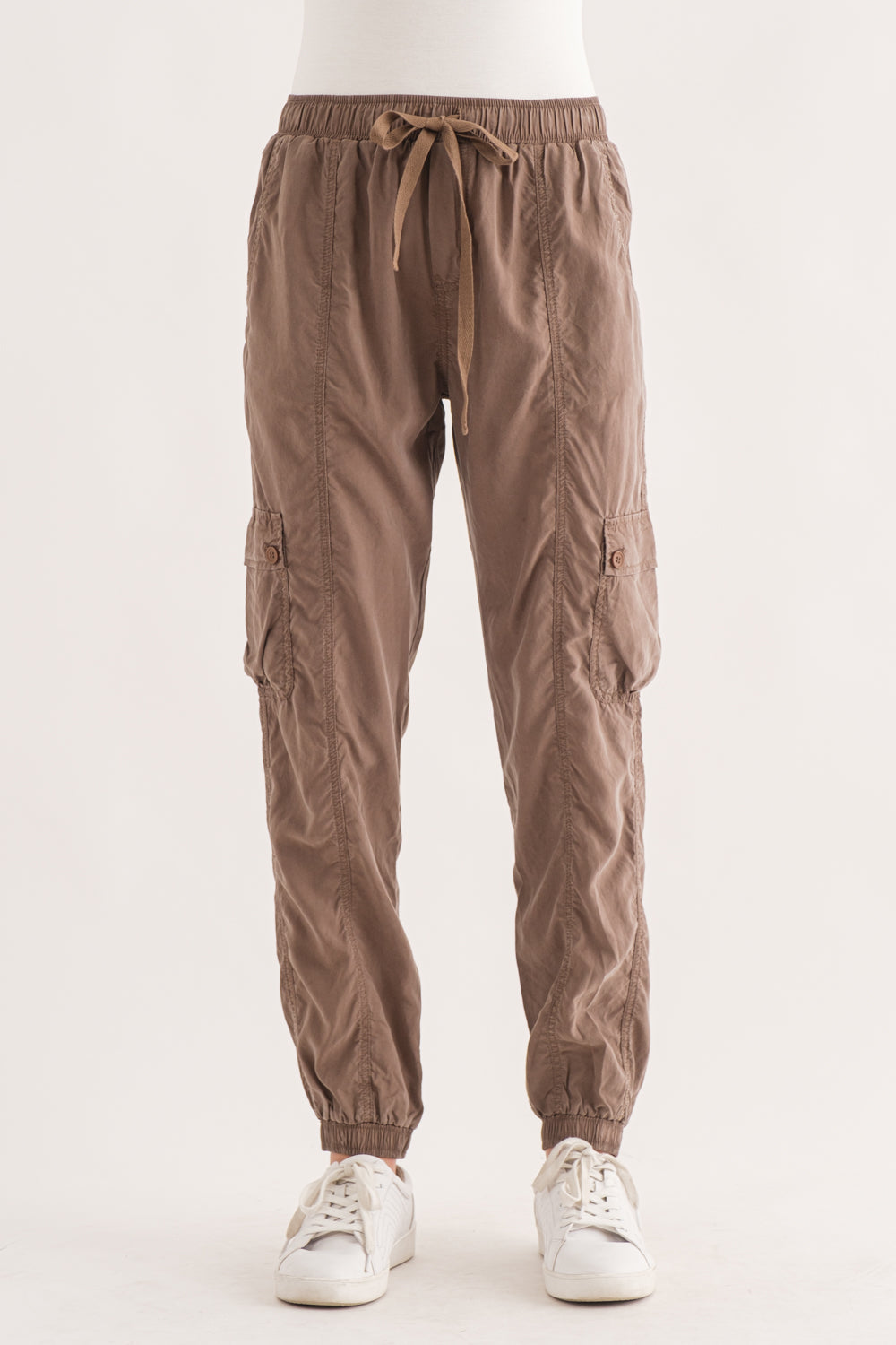 Wasabi+Mint® Tencel Elastic Waistband Cargo Pants