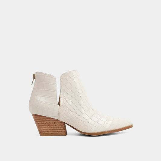 Shu Shop® YURI Crocodile Cowboy Boots-Bone