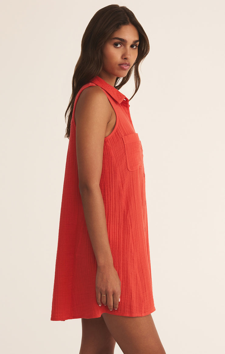 Z Supply New Light Mini Dress- Red