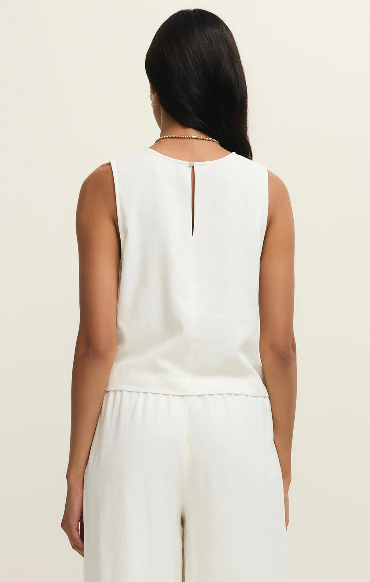 Sloan Linen Top White
