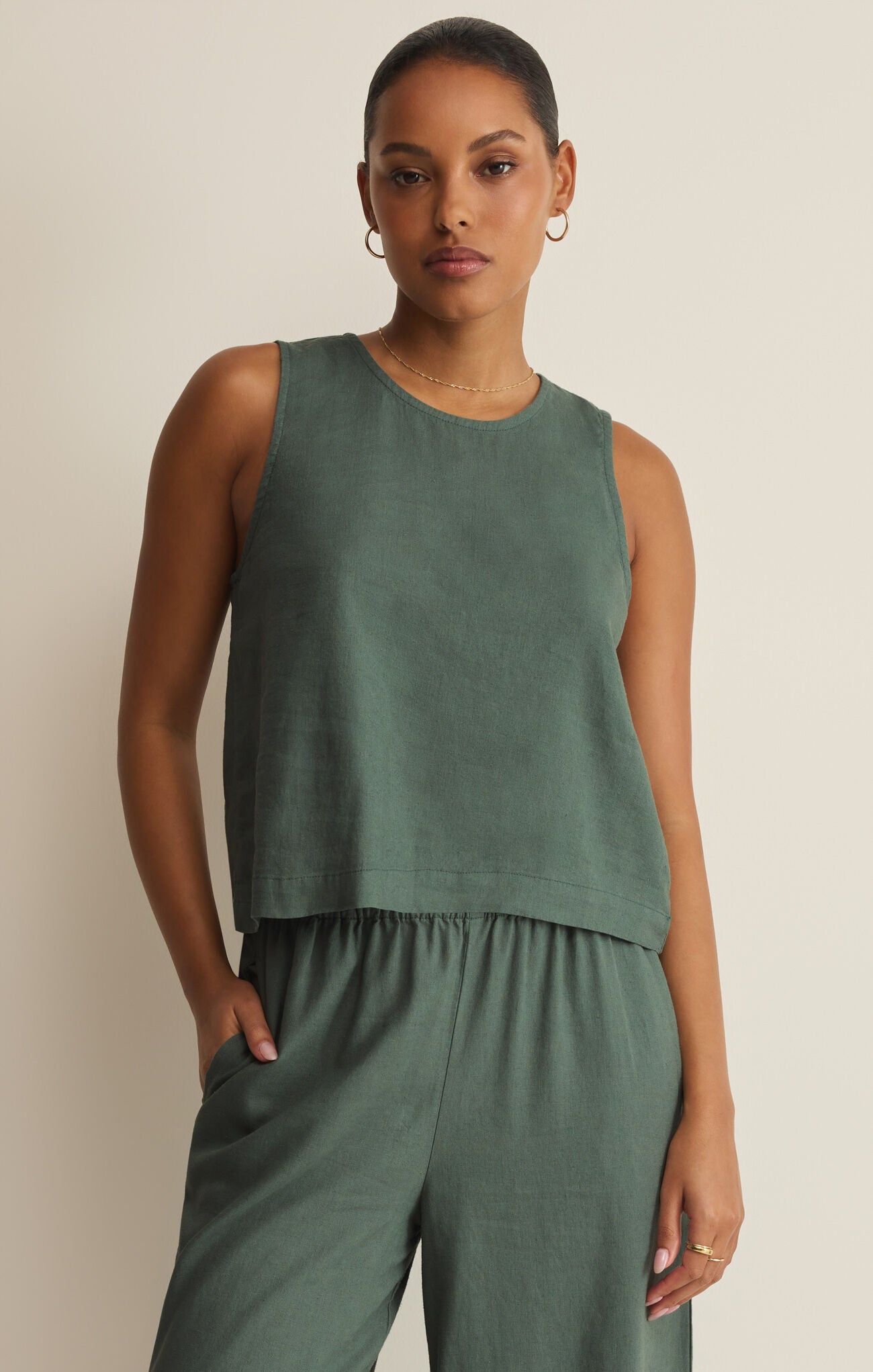 Sloane Linen Top Everglade