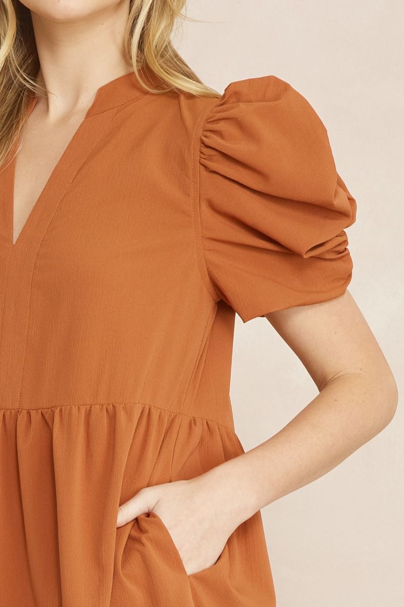 Entro Puff Sleeve Dress with POCKETS!!! Entro Puff Sleeve Dress with POCKETS!!!