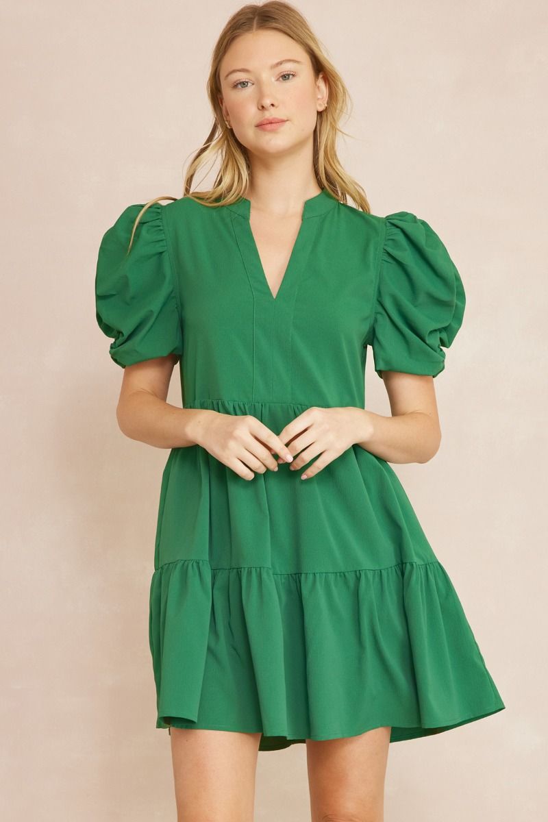 Entro® Puff Sleeve Dress with POCKETS!!! Entro® Puff Sleeve Dress with POCKETS!!!