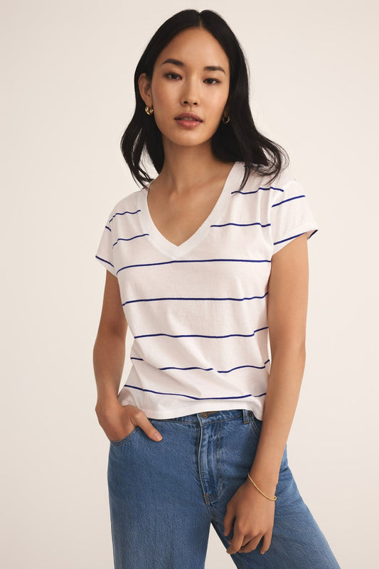Z supply Striped Modern V-Neck- Oceanside