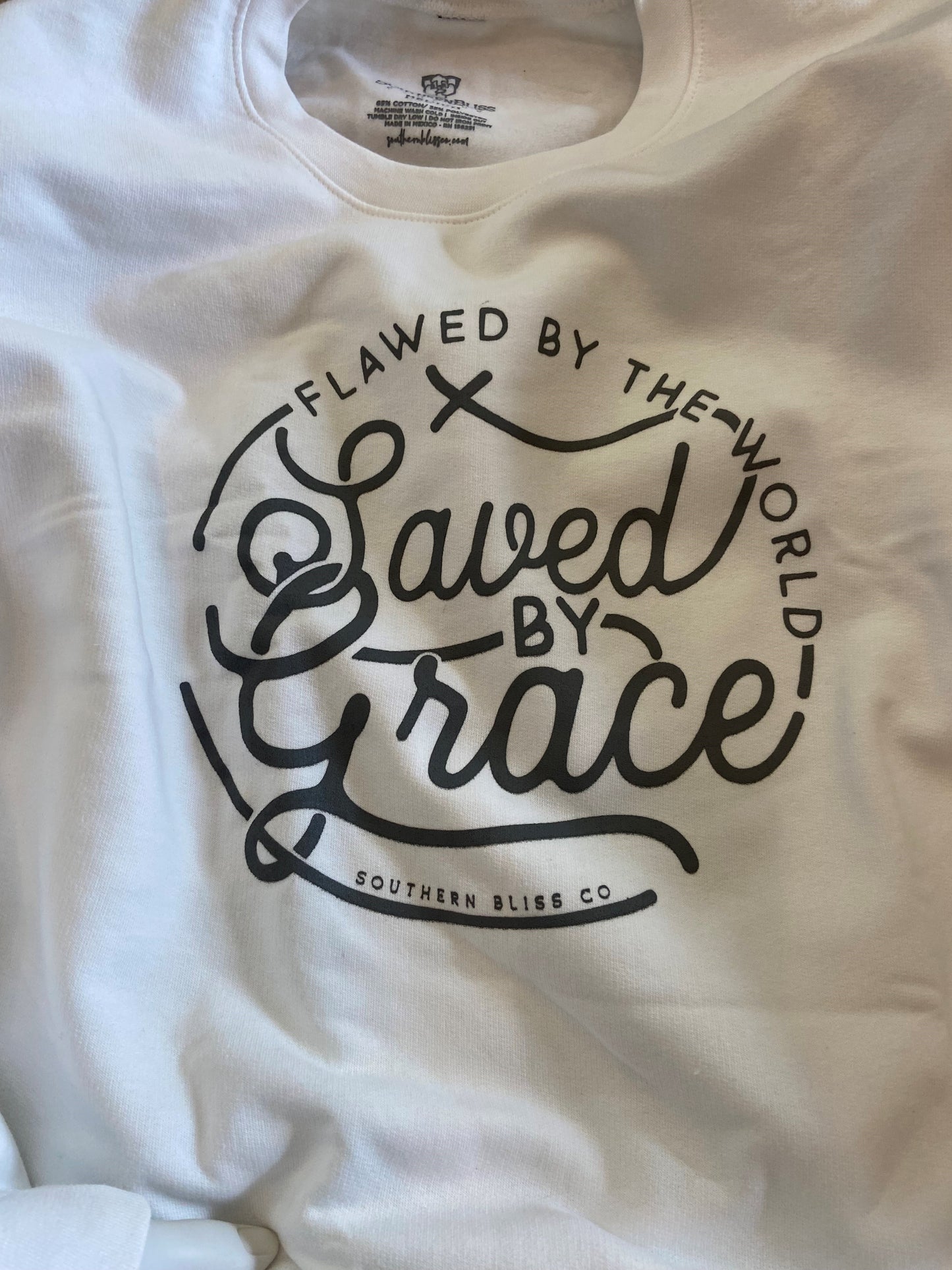 Southern Bliss® Saved by Grace Sweatshirt- White
