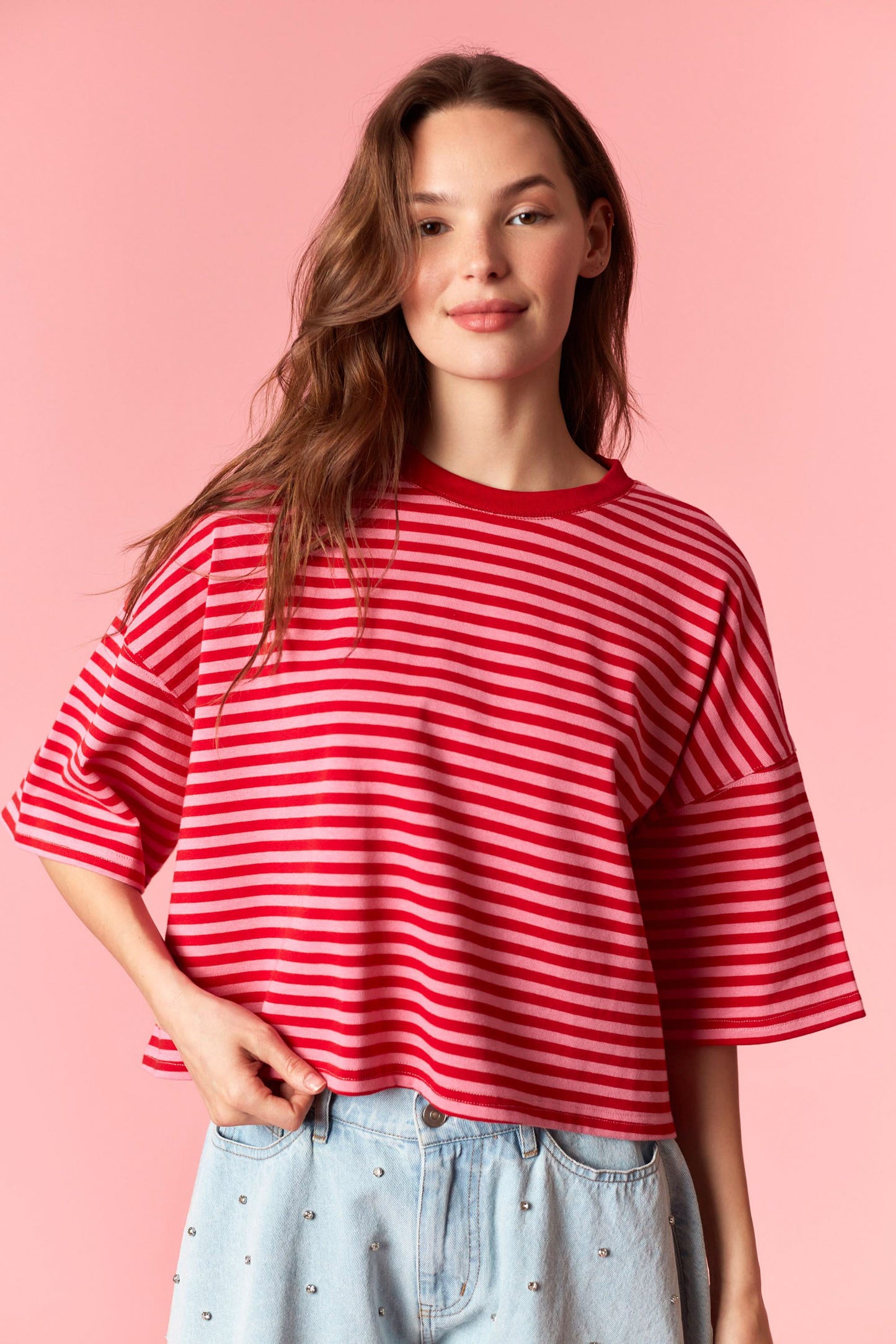 Pink Kiss Striped Top