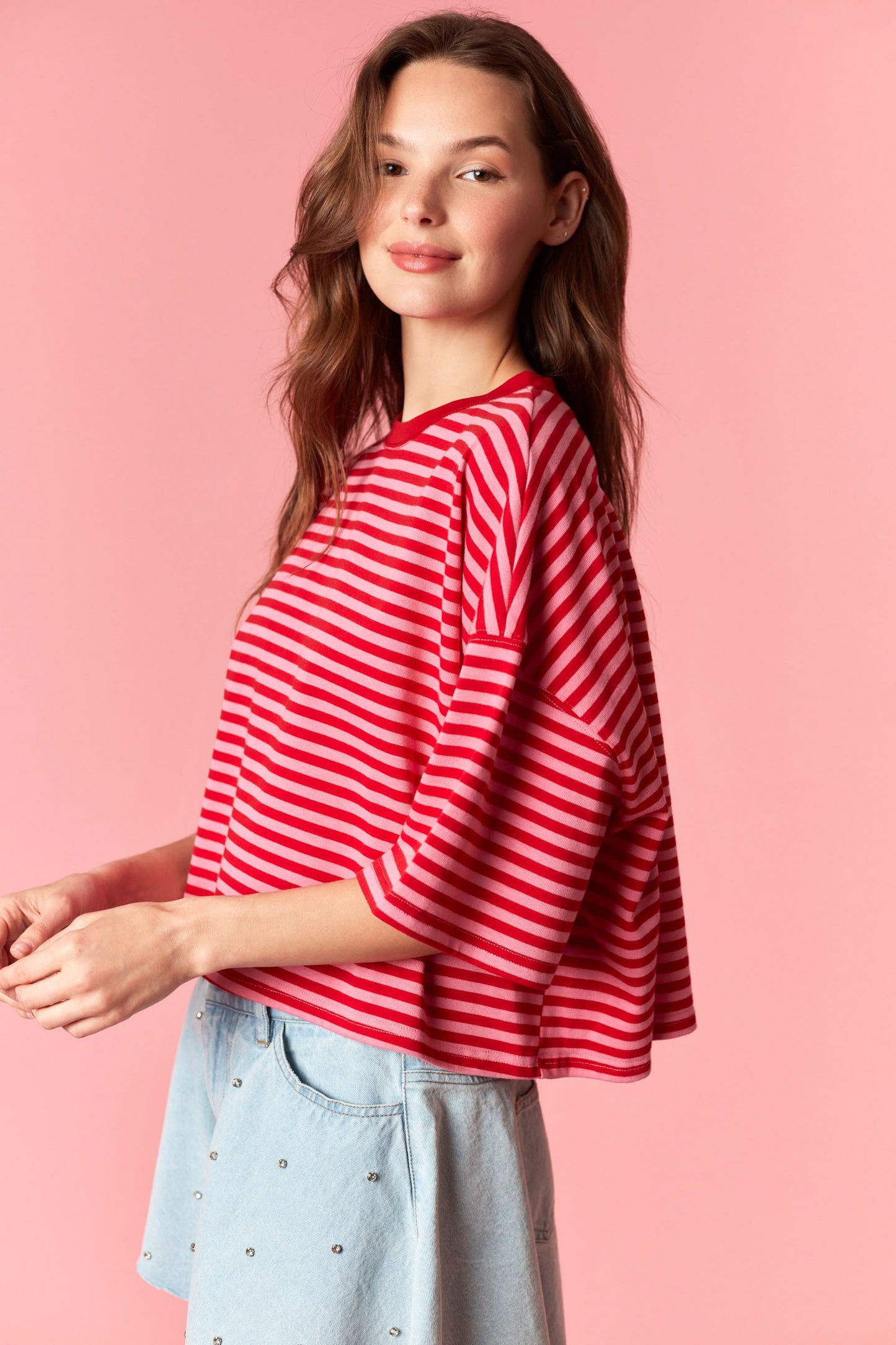Pink Kiss Striped Top