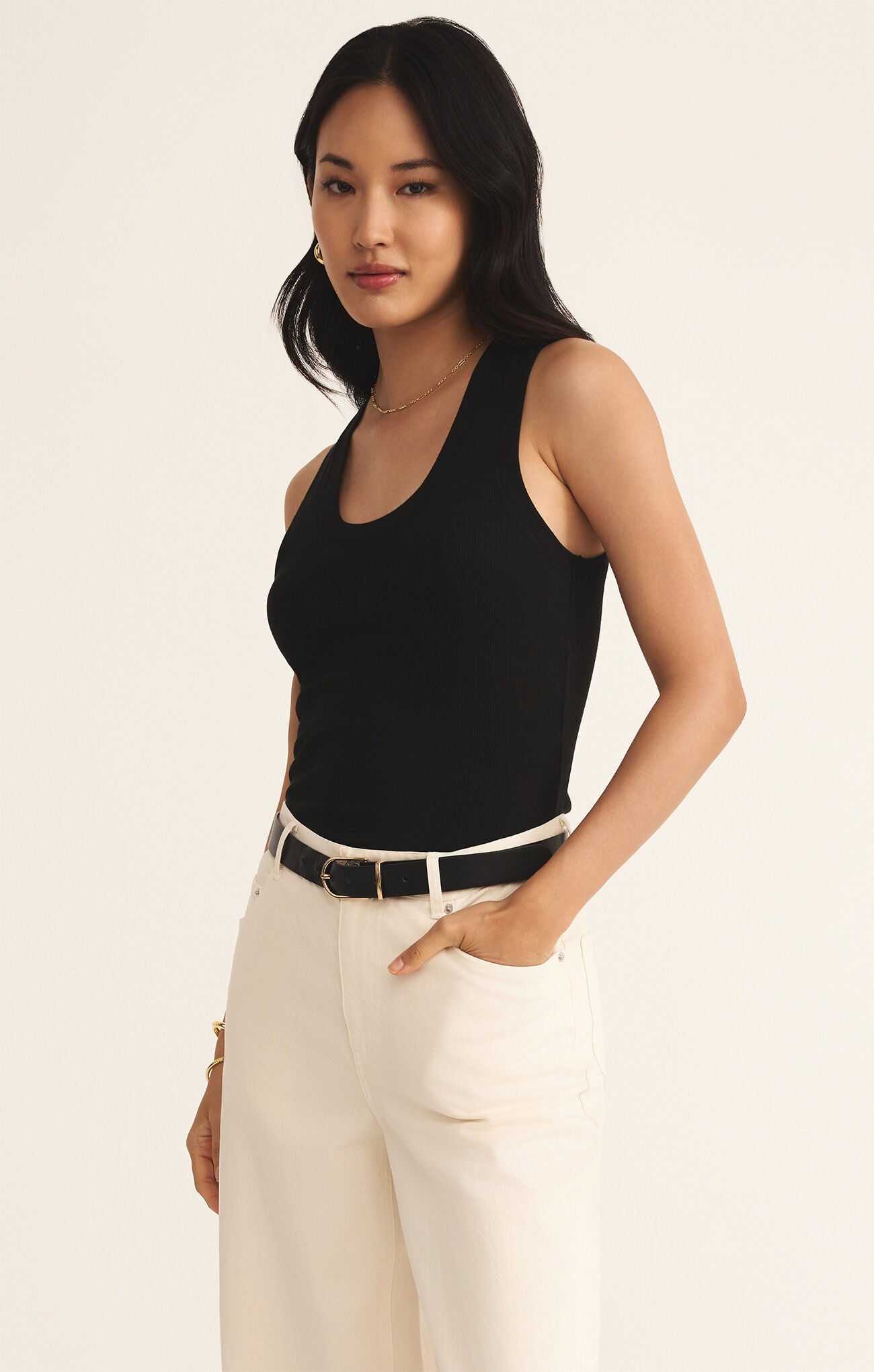 SIRENA Ribbed Tank - Black