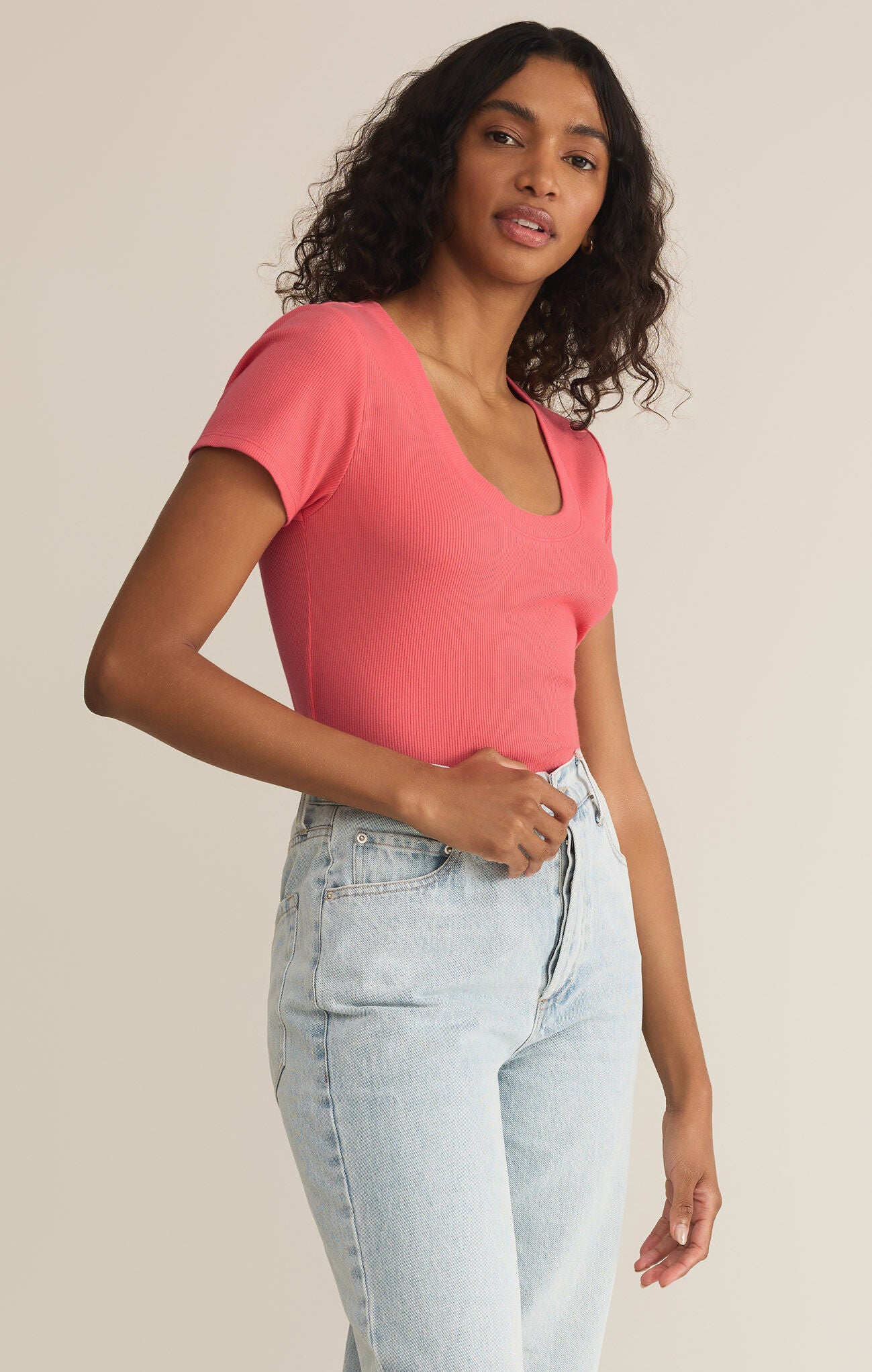 Sirena Short Sleeve Tee-Pink