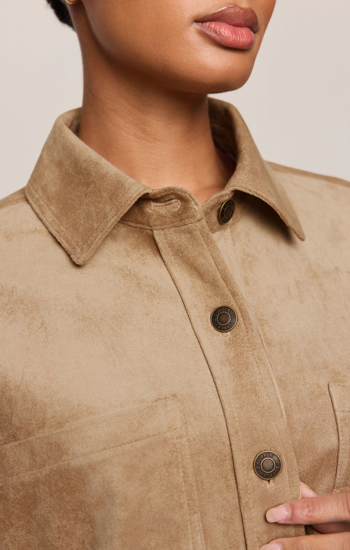 All Day Cropped Suede Jacket