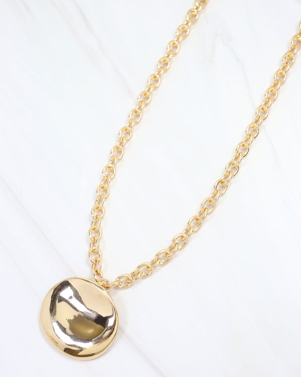 Andover oval charm link necklace