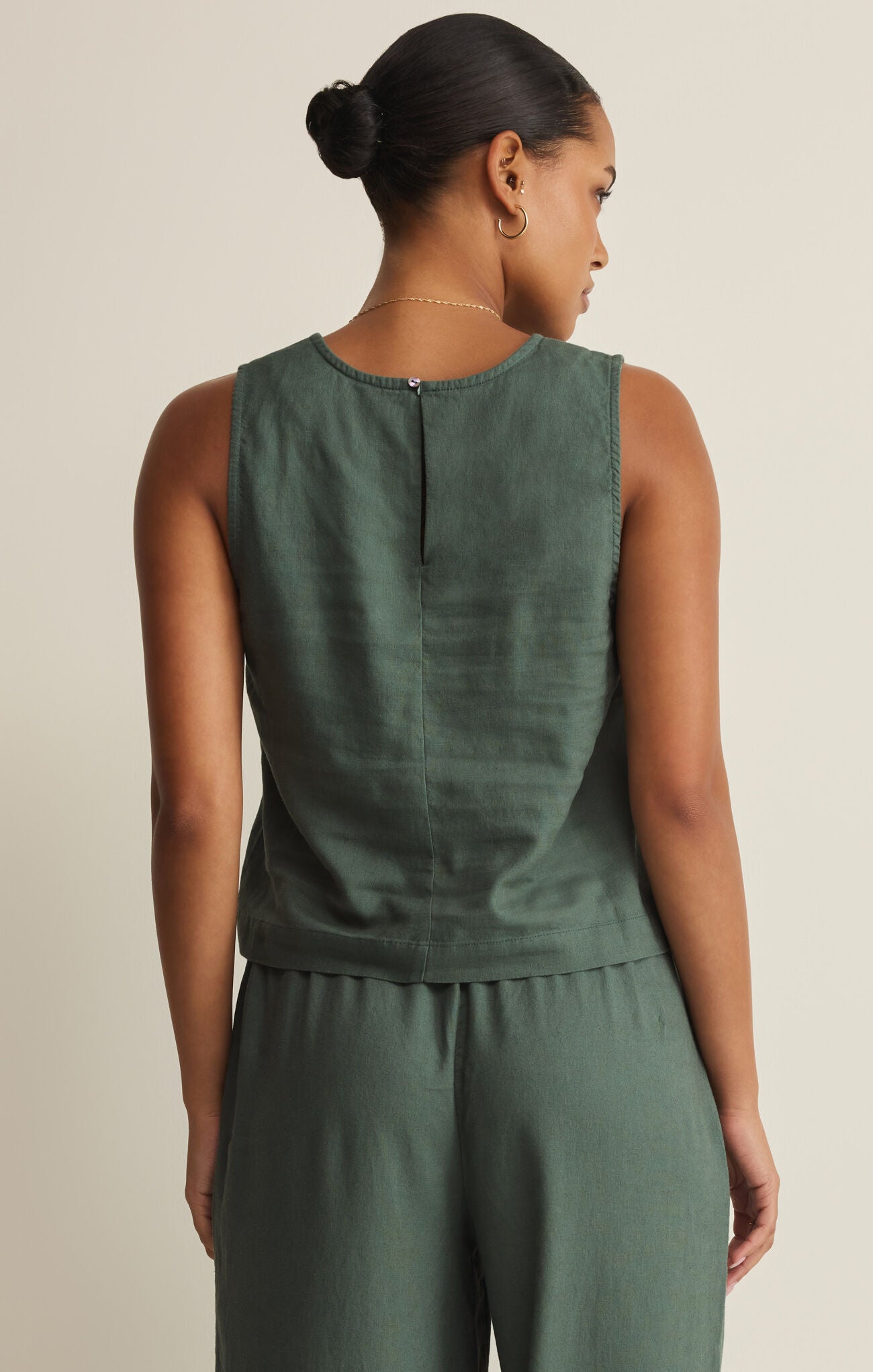 Sloane Linen Top Everglade