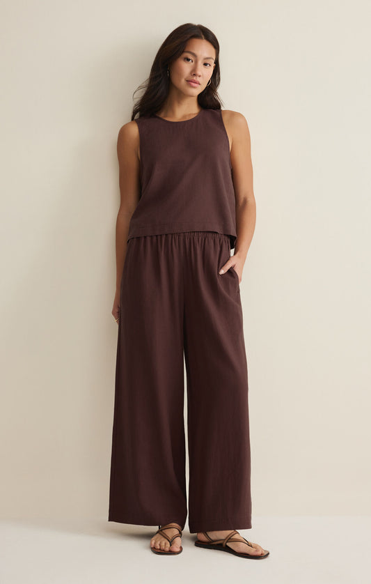 Sloane Linen Top Chocolate
