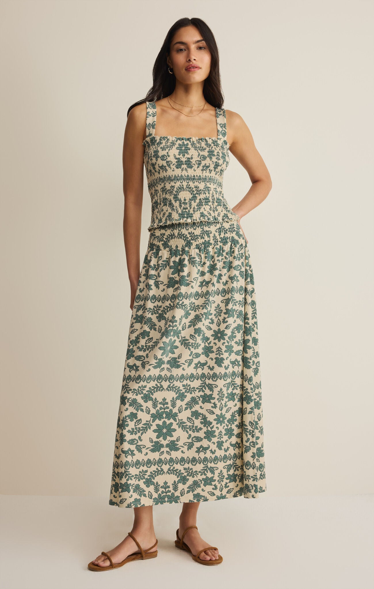 Leya Tera Paisley Smocked Top
